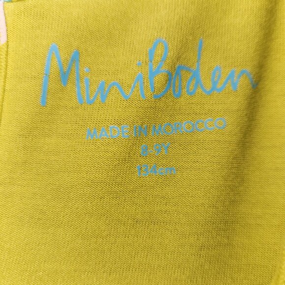 Mini Boden Girls 8/9 Polka Dot Dress Lime White Short Sleeve Pockets 2448 - Picture 5 of 10